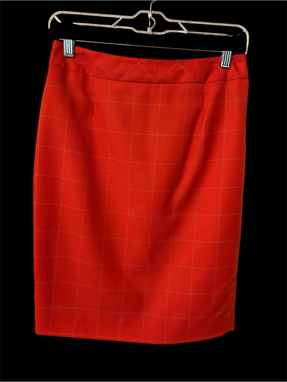 Pendleton Orange Windowpane Pencil Skirt